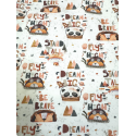 Baumwolle Canvas Panda Stoff 160 cm – Kinder Motiv Dream Fly High – 153 g/m² – Eigenproduktion