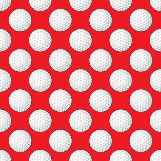 Baumwolle Canvas Golf Stoff – Golfbälle Muster Rot Sport Hobby Golfer Deko Taschen Meterware Nähen DIY