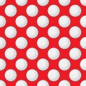 Baumwolle Canvas Golf Stoff – Golfbälle Muster Rot Sport Hobby Golfer Deko Taschen Meterware Nähen DIY