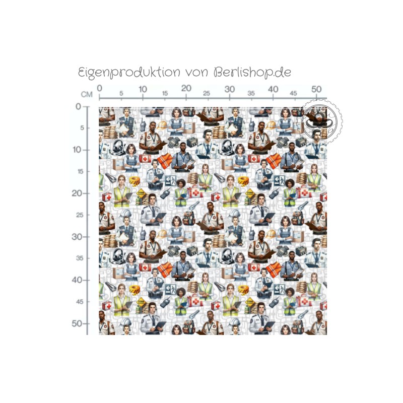 Baumwolle Canvas Berufe Stoff 160 cm – Polizei Rettungsdienst Security – 153 g/m² – Eigenproduktion
