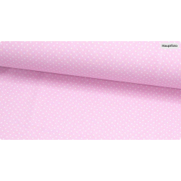 Baumwolle Webware Punktestoff Meterware 160 cm – Hellrosa mit weißen Punkten – 130 g/m² – Deko & Kleidung