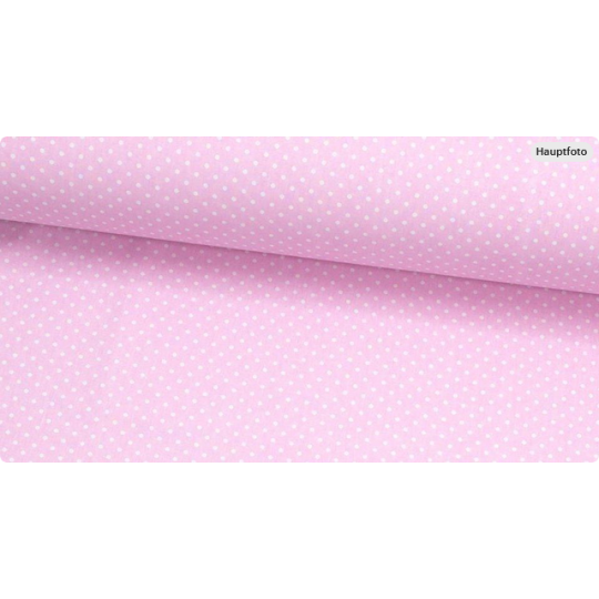 Baumwolle Webware Punktestoff Meterware 160 cm – Hellrosa mit weißen Punkten – 130 g/m² – Deko & Kleidung