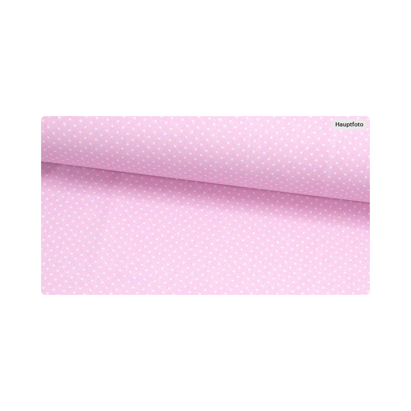 Baumwolle Webware Punktestoff Meterware 160 cm – Hellrosa mit weißen Punkten – 130 g/m² – Deko & Kleidung
