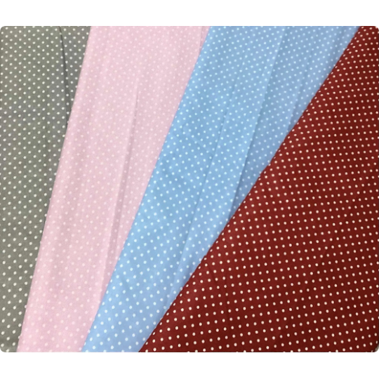 Baumwolle - Webware Polka Dot Stoff – Hellblau mit Weißen 4 mm Punkten