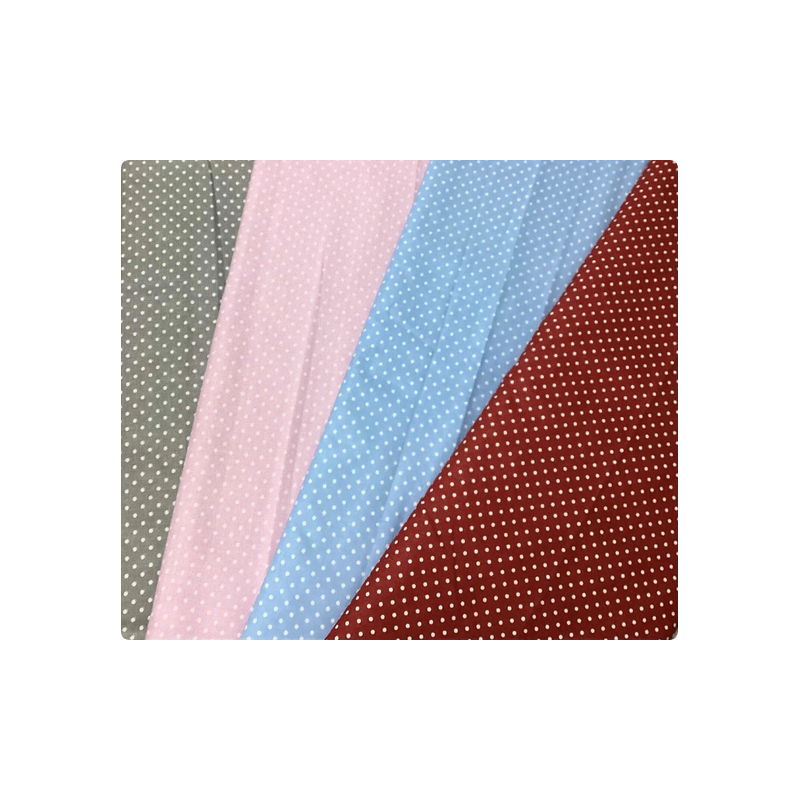 Baumwolle - Webware Polka Dot Stoff – Hellblau mit Weißen 4 mm Punkten