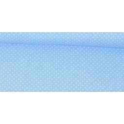 Baumwolle - Webware Polka Dot Stoff – Hellblau mit Weißen 4 mm Punkten