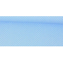 Baumwolle - Webware Polka Dot Stoff – Hellblau mit Weißen 4 mm Punkten