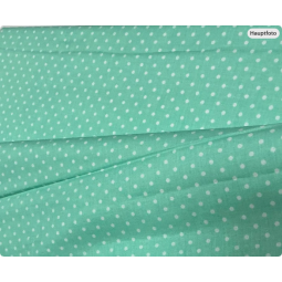 Baumwolle - Webware Polka Dot Stoff – Mintgrün mit weißen 4 mm Punkten