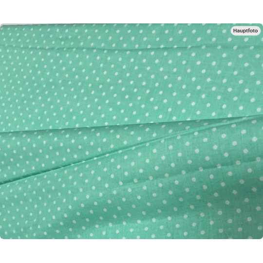 Baumwolle Webware Punktestoff Meterware 160 cm – Mintgrün mit weißen Punkten – 130 g/m² – Deko & Klei
