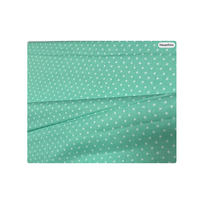 Baumwolle - Webware Polka Dot Stoff – Mintgrün mit weißen 4 mm Punkten