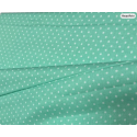 Baumwolle Webware Punktestoff Meterware 160 cm – Mintgrün mit weißen Punkten – 130 g/m² – Deko & Klei
