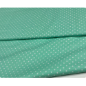 Baumwolle - Webware Polka Dot Stoff – Mintgrün mit weißen 4 mm Punkten
