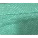 Baumwolle - Webware Polka Dot Stoff – Mintgrün mit weißen 4 mm Punkten