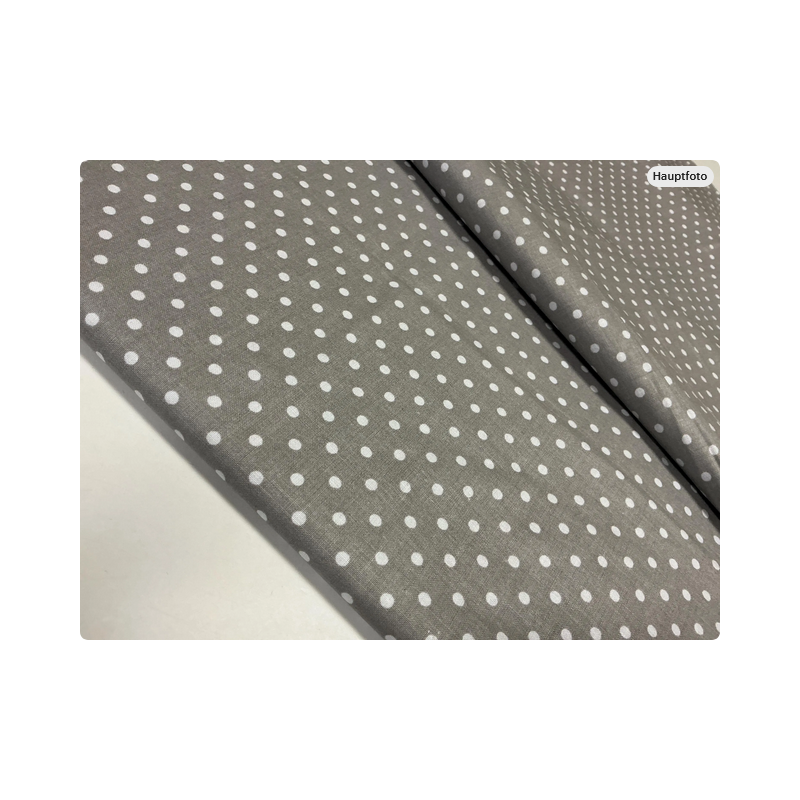 Baumwolle - Webware Polka Dot Stoff – Grau mit weißen 4 mm Punkten