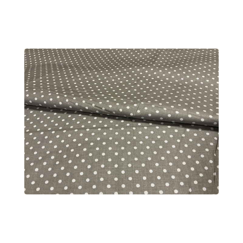 Baumwolle - Webware Polka Dot Stoff – Grau mit weißen 4 mm Punkten