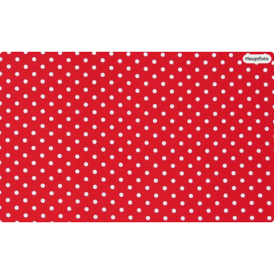 Baumwolle Webware Punktestoff Meterware 160 cm – Rot mit weißen Punkten – 130 g/m² – Deko & Kleidung