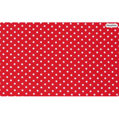 Baumwolle - Webware Polka Dot Stoff – Rot mit weißen 4 mm Punkten