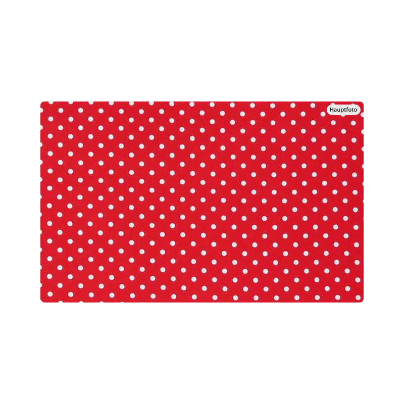 Baumwolle Webware Punktestoff Meterware 160 cm – Rot mit weißen Punkten – 130 g/m² – Deko & Kleidung