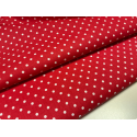 Baumwolle Webware Punktestoff Meterware 160 cm – Rot mit weißen Punkten – 130 g/m² – Deko & Kleidung