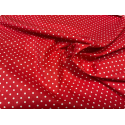 Baumwolle Webware Punktestoff Meterware 160 cm – Rot mit weißen Punkten – 130 g/m² – Deko & Kleidung