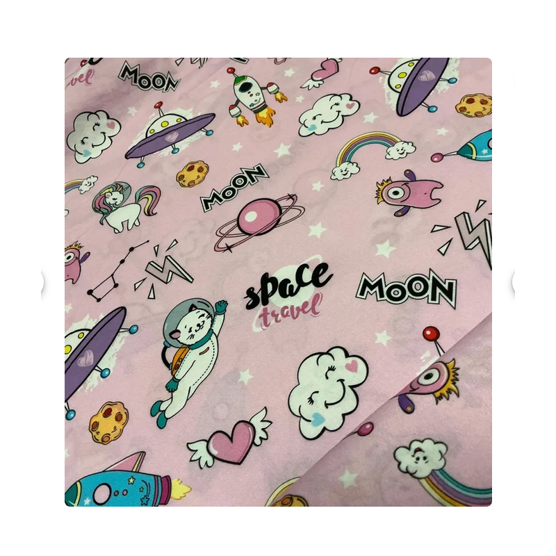 Baumwolle Webware Space Regenbogen Katzen Comics Stoff  50 cm