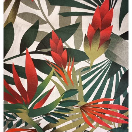 Baumwolle Webware Blätterstoff Meterware 160 cm – Tropical Pflanzen Grün – 130 g/m² – Deko & Kleidung