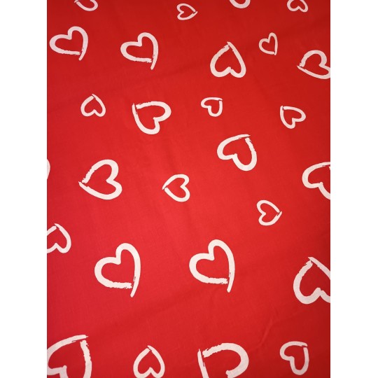 Baumwolle Webware Herzen Stoff  Meterware  160 cm – Rot Love Valentinstag  – 130 g/m² –Deko & Kleidung