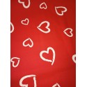 Baumwolle Webware Herzen Stoff  Meterware  160 cm – Rot Love Valentinstag  – 130 g/m² –Deko & Kleidung