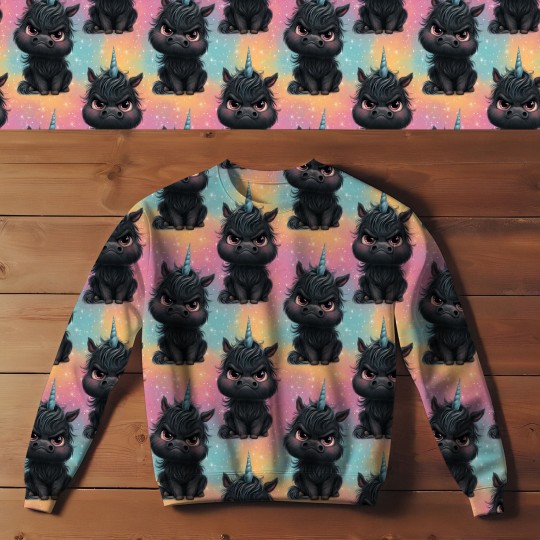 Pre-Order Schwarzes Einhorn  Stoff Regenbogen Bunt – Stoffdesign von Berlishop – 10 Stoffe zur Auswahl – Meterware