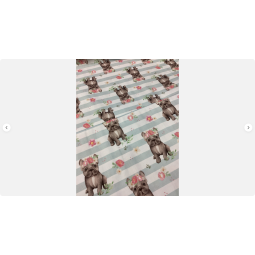 Baumwolle Satin Französische Bulldogge Stoff 160 cm – Streifen Blumen Hundemotiv – 130 g/m² – Eigenproduktion