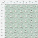 Baumwolle Satin Schaf Stoff 160 cm – Bauernhof Tiermotiv Mint – 130 g/m² – Eigenproduktion