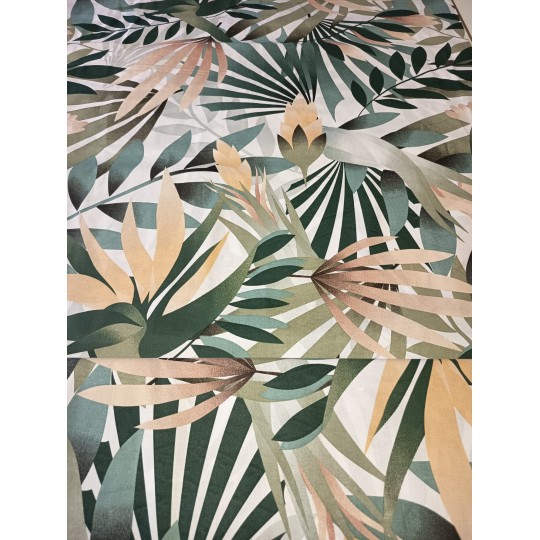 Baumwolle Webware Blätterstoff Meterware 160 cm – Tropical Pflanzen Grün – 130 g/m² – Deko & Kleidung