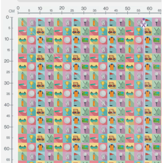 Oxford Stoff Golf 150 cm – Golfmotiv Ball Schläger Cart – 210 g/m² – Eigenproduktion
