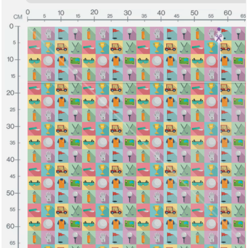 Oxford Stoff Golf 150 cm – Golfmotiv Ball Schläger Cart – 200 g/m² – Eigenproduktion