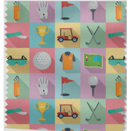 Oxford Stoff Golf 150 cm – Golfmotiv Ball Schläger Cart – 210 g/m² – Eigenproduktion