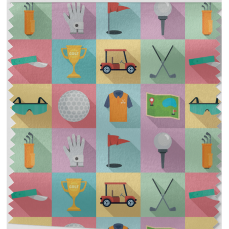 Oxford Stoff Golf 150 cm – Golfmotiv Ball Schläger Cart – 200 g/m² – Eigenproduktion