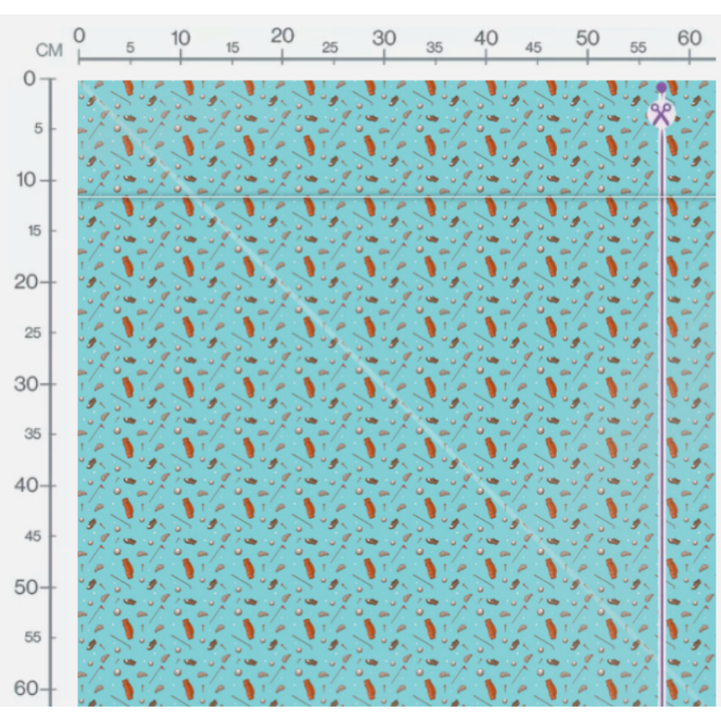 Oxford Stoff Golf Motiv 150 cm – Golfball Schläger Tasche – 200 g/m² – Eigenproduktion