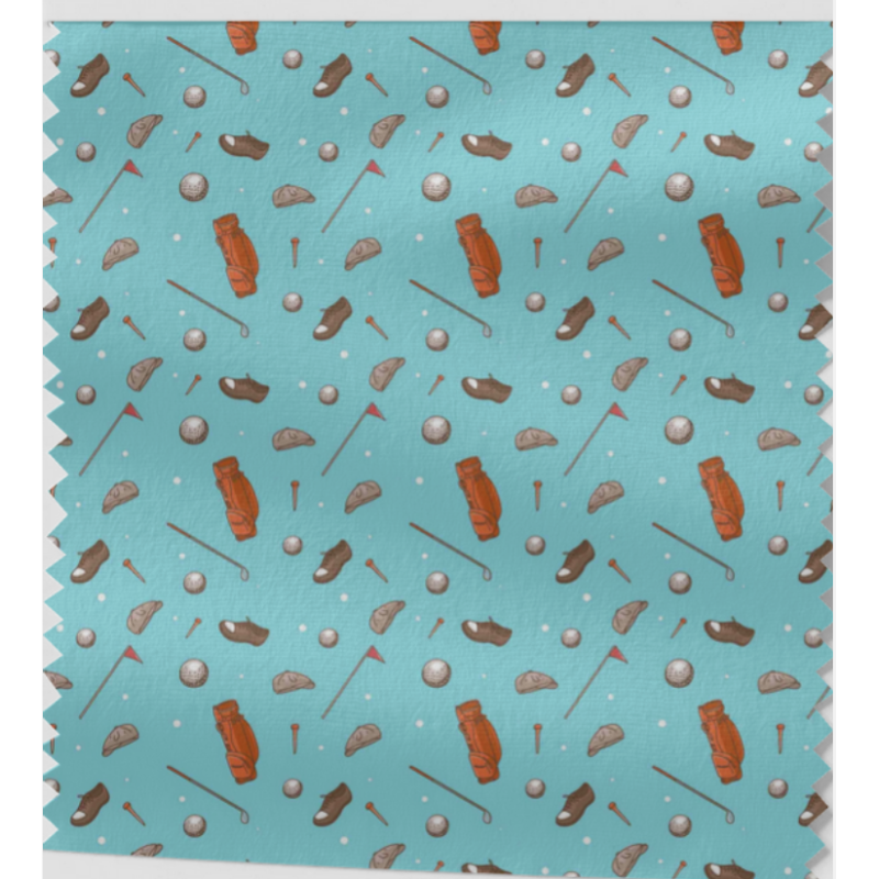 Oxford Stoff Golf Motiv 150 cm – Golfball Schläger Tasche – 210 g/m² – Eigenproduktion