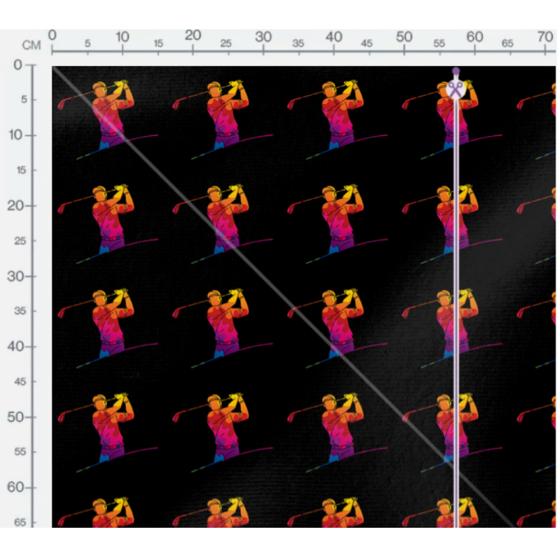 Oxford Stoff Golfspieler 150 cm – Golf Sport Motiv Spieler – 210 g/m² – Eigenproduktion