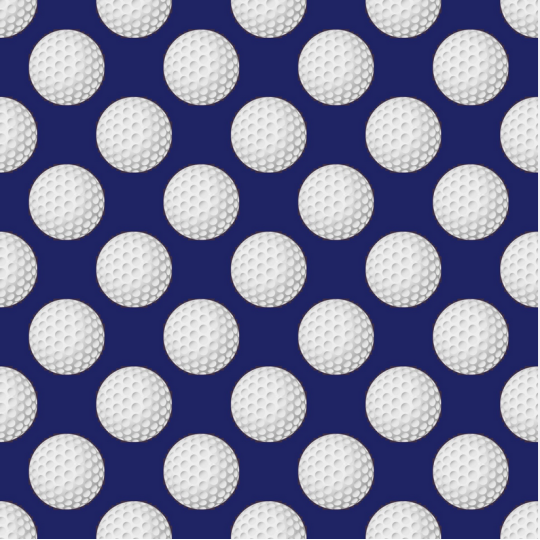 Oxford Stoff Golfball Muster 150 cm – Golf Sport Motiv Blau – 210 g/m² – Eigenproduktion