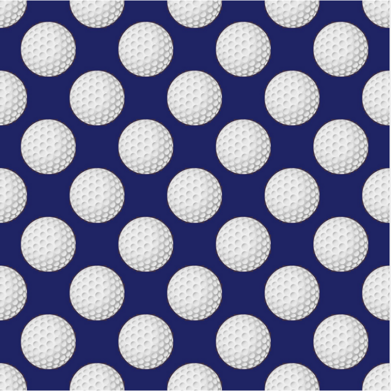 Oxford Stoff Golfball Muster 150 cm – Golf Sport Motiv Blau – 200 g/m² – Eigenproduktion