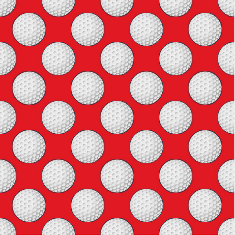 Oxford Stoff Golfbälle 150 cm – Golfball Muster Rot – 200 g/m² – Eigenproduktion