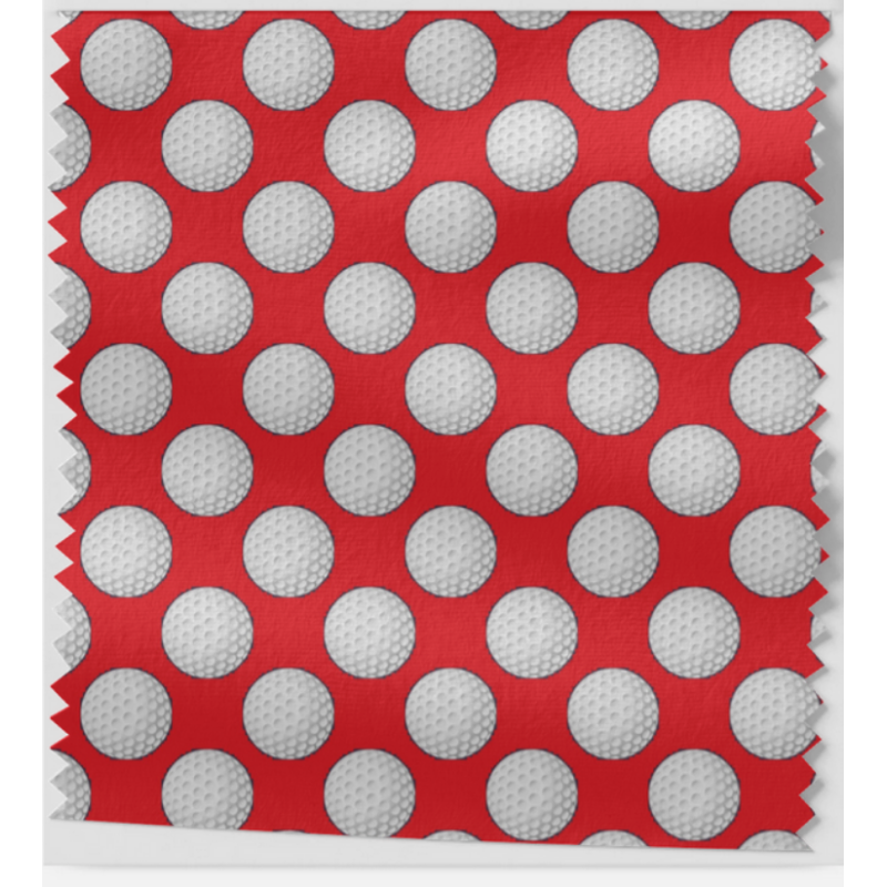 Oxford Stoff Golfbälle 150 cm – Golfball Muster Rot – 210 g/m² – Eigenproduktion