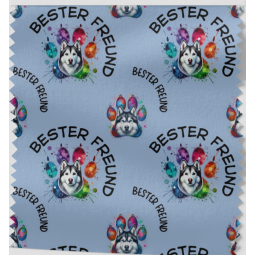 Oxford Stoff Husky 150 cm – Bester Freund Hund Motiv Blau – 200 g/m² – Eigenproduktion