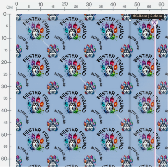 Oxford Stoff Husky 150 cm – Bester Freund Hund Motiv Blau – 200 g/m² – Eigenproduktion