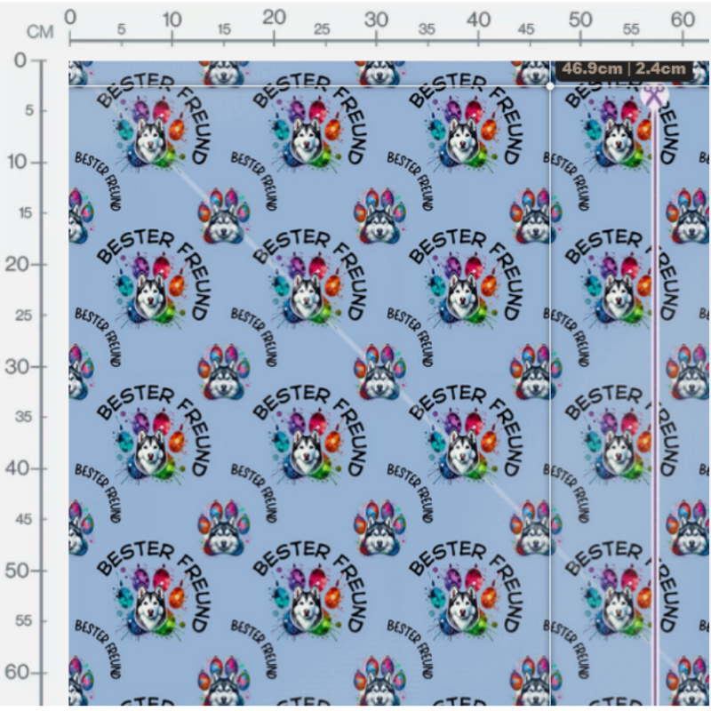 Oxford Stoff Husky 150 cm – Bester Freund Hund Motiv Blau – 200 g/m² – Eigenproduktion