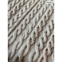 French Terry Sommersweat Zopfstrick Muster 145 cm – Strickoptik Beige – 240 g/m² – Eigenproduktion