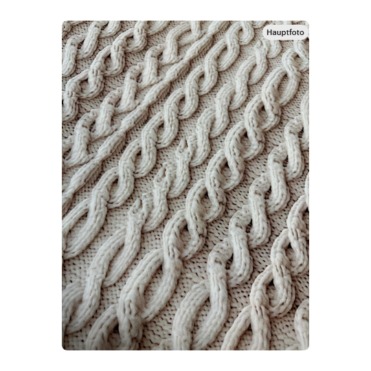 French Terry Sommersweat Zopfstrick Muster 145 cm – Strickoptik Beige – 240 g/m² – Eigenproduktion