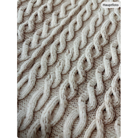 French Terry Sommersweat Zopfstrick Muster 145 cm – Strickoptik Beige – 240 g/m² – Eigenproduktion