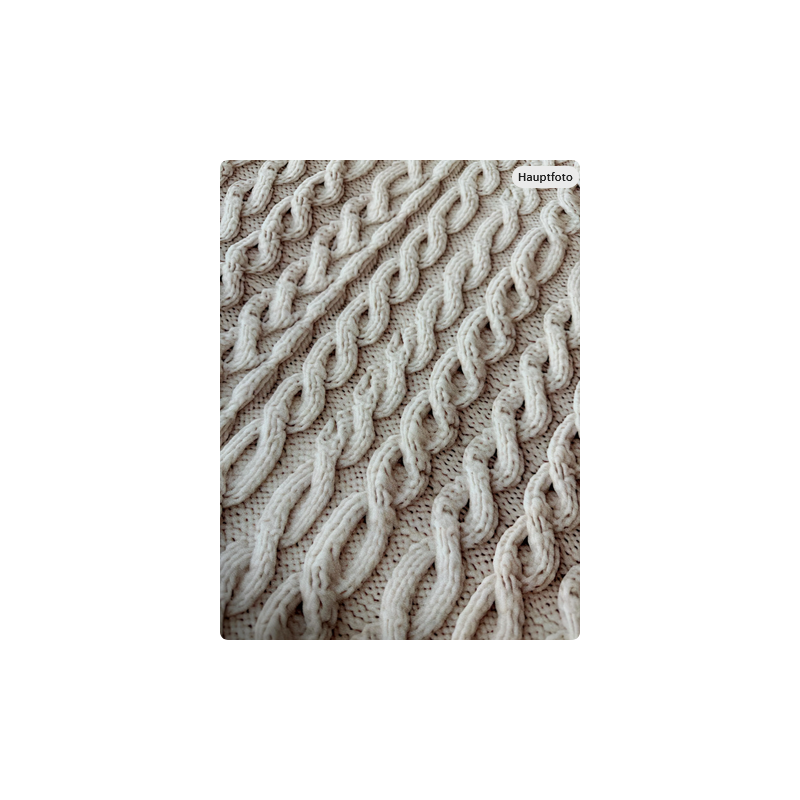 French Terry Sommersweat Zopfstrick Muster 145 cm – Strickoptik Beige – 240 g/m² – Eigenproduktion